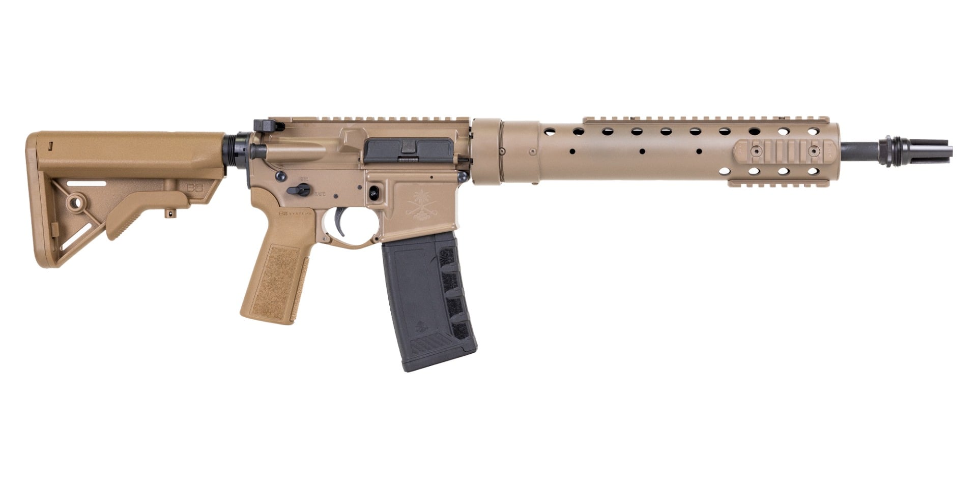 PSA "Sabre" MK12 Mod S 14.5" FN CHF CL w/ PRI Gen 3 Tube & SilencerCo ASR P&W Rifle with B5 Bravo Furniture - FDE - Palmetto State Armory