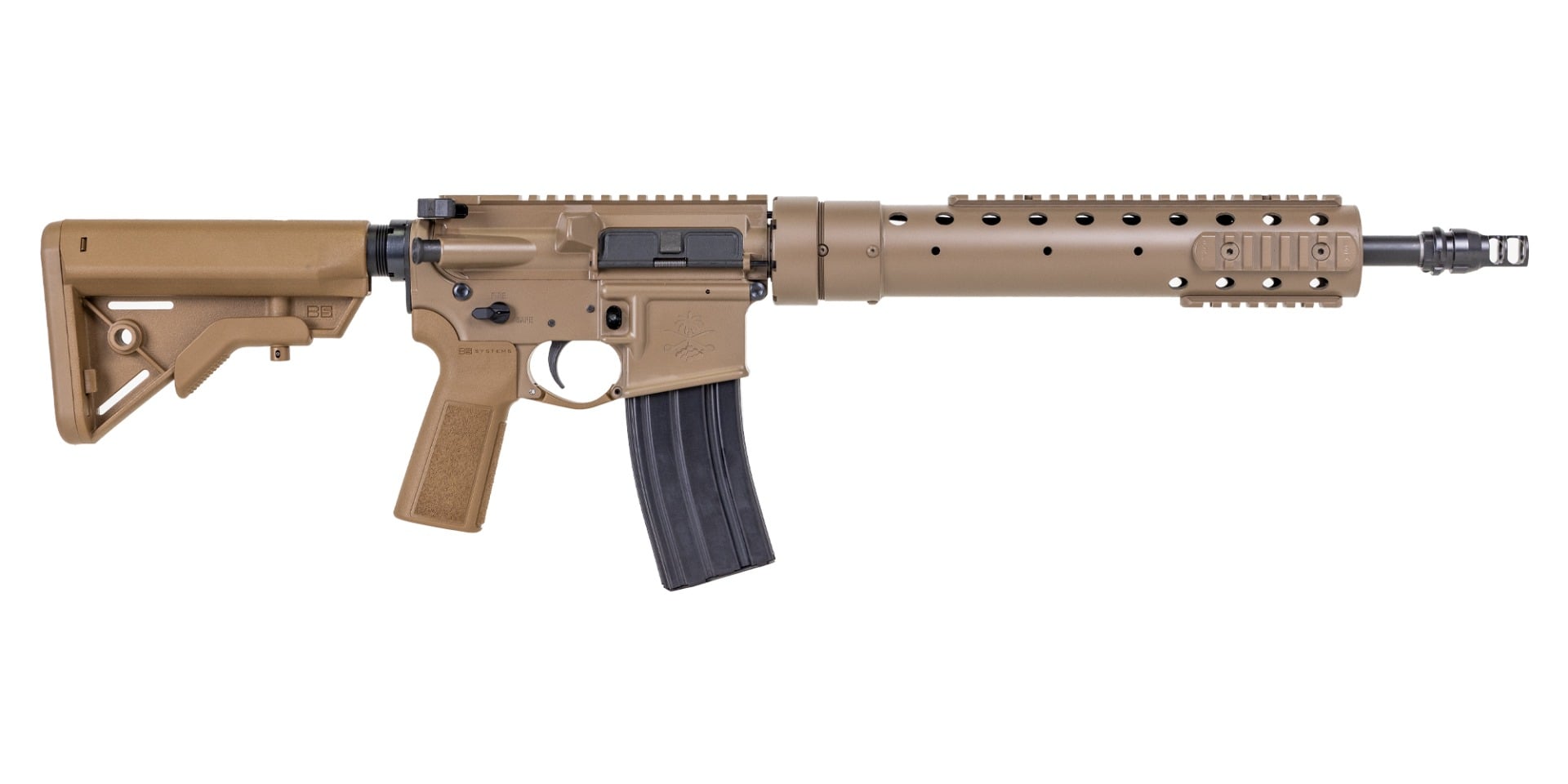 PSA "Sabre" MK12 Mod S 14.5" FN CHF CL w/ PRI Gen 3 FDE Tube & JMAC Keymo P&W Rifle with B5 Bravo Furniture - FDE - Palmetto State Armory