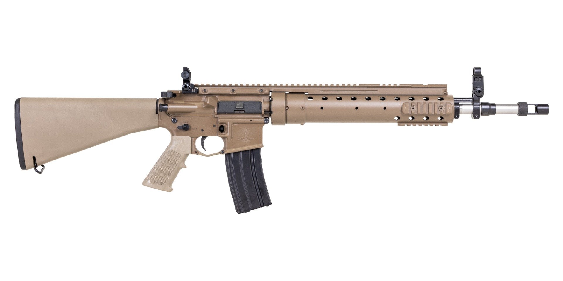 PSA Sabre-15 MK12 Mod 0 with PRI Gen III Tube and Peq Rail 18" A1 Rifle - FDE - Palmetto State Armory