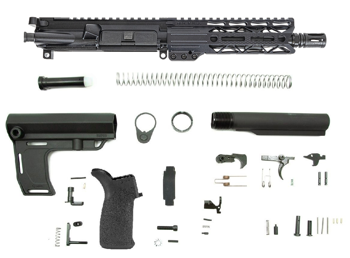 PSA 7.5" Pistol-length 300AAC 1/8 Phosphate 7" Lightweight M-Lok MFT Battlelink Pistol Kit - Palmetto State Armory
