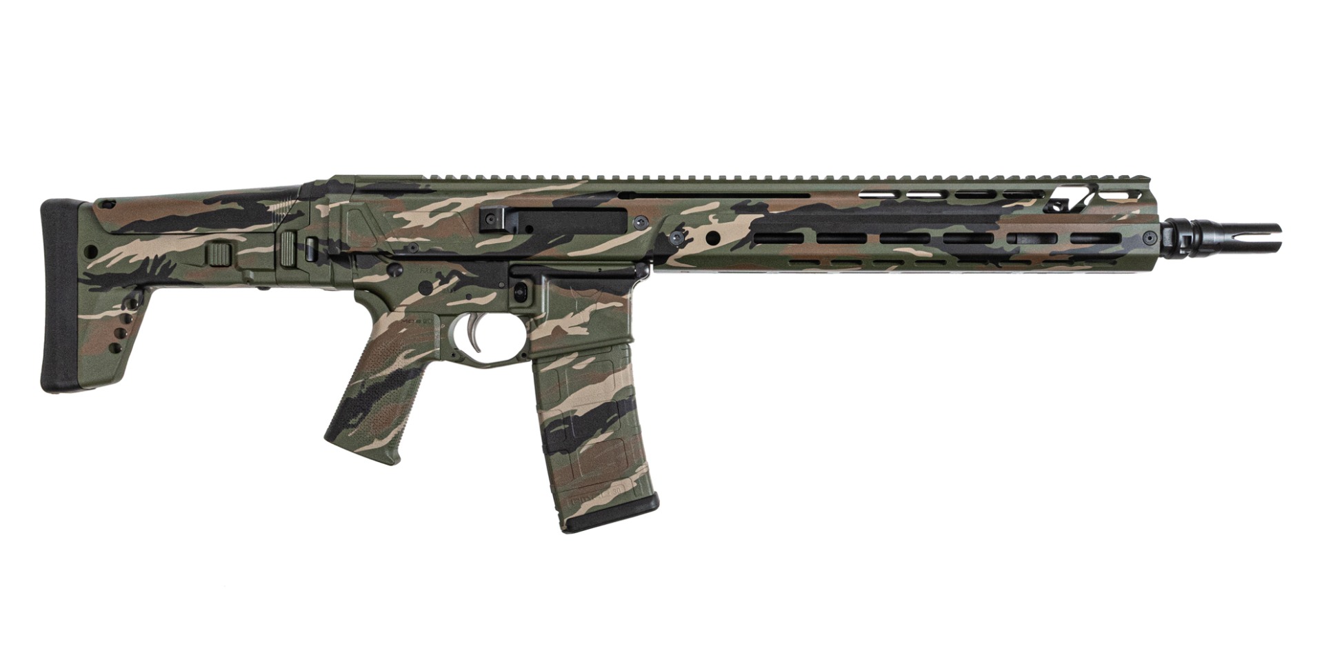 PSA JAKL 13.7" Rifle Length 5.56 1:7 Nitride MOE SL EPT F5 Stock Rifle, Vietnam Tiger Stripe - Palmetto State Armory