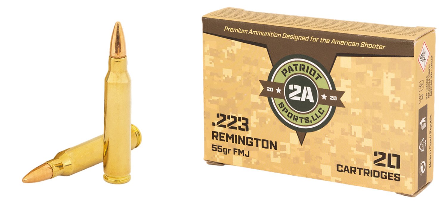 Patriot Sports LLC .223 Remington 55gr. FMJ Ammo, 20rds - P223055F - Patriot Sports Llc