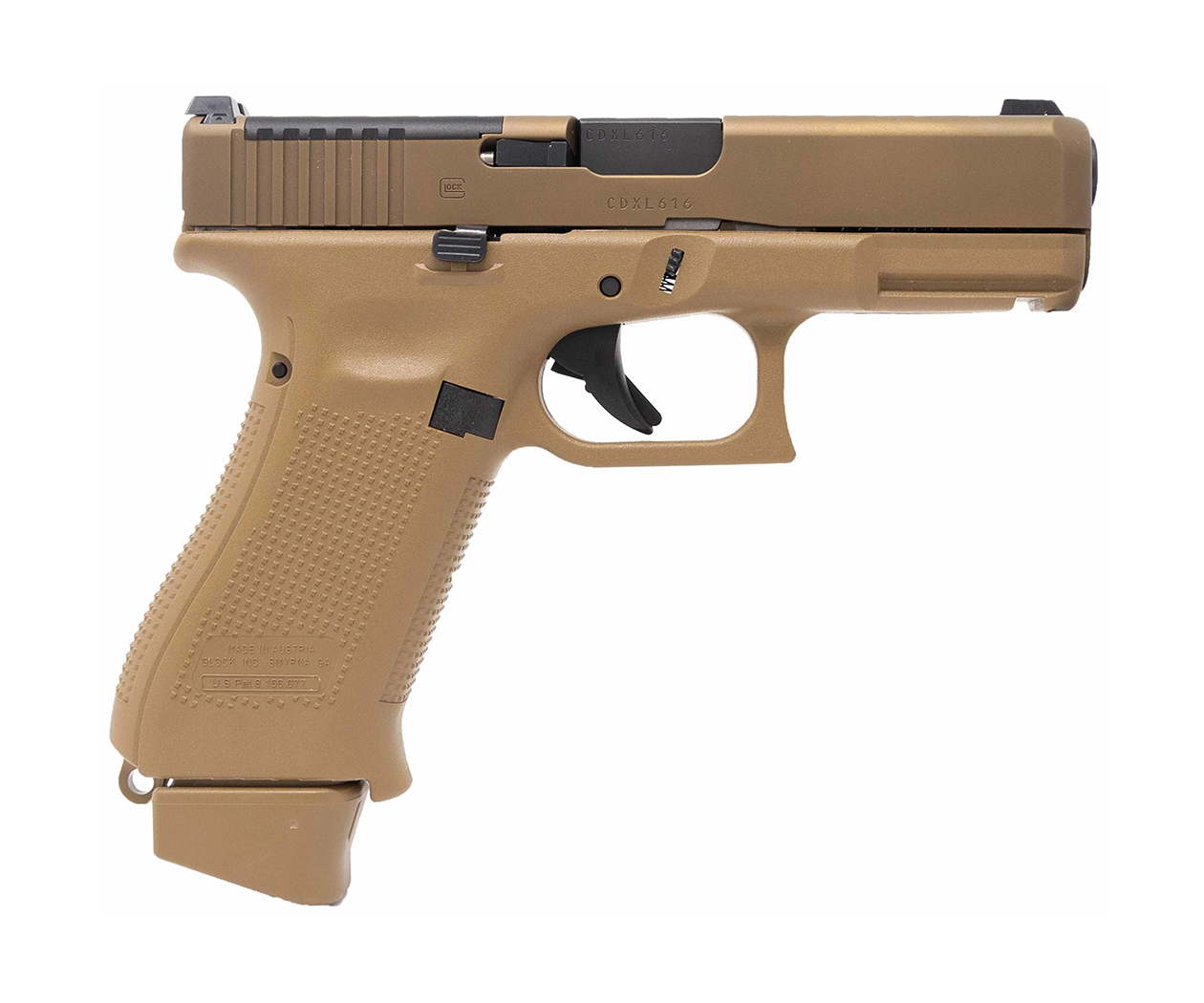 Glock 19X MOS 9mm 4.52" 19rd Pistol, Coyote Brown - PX1950703MOS - Glock