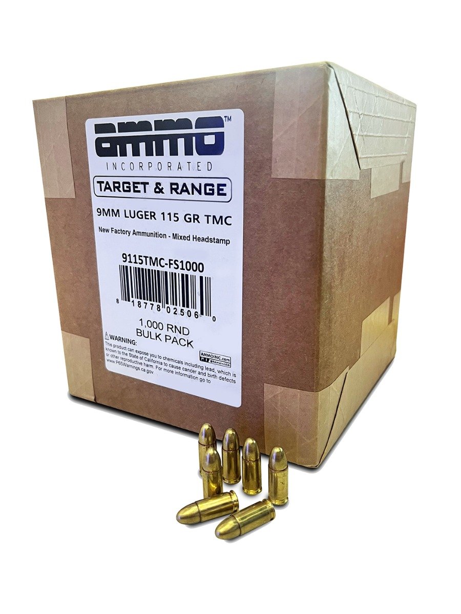 Ammo Inc 9mm 115gr TMC Ammo, 1,000rds - 9115TMC-FS1000 - Ammo Inc