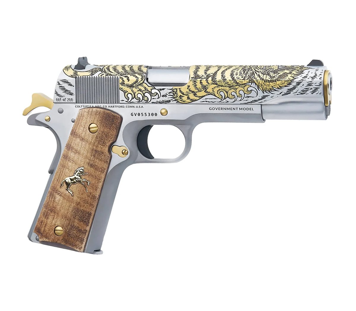 Colt 1911 "Untamed Series Luchando Tigre" .38 Super 5" 9rd Pistol, Limited Edition, 1 of 200 - SKC-UT-LTG-38 - Colt