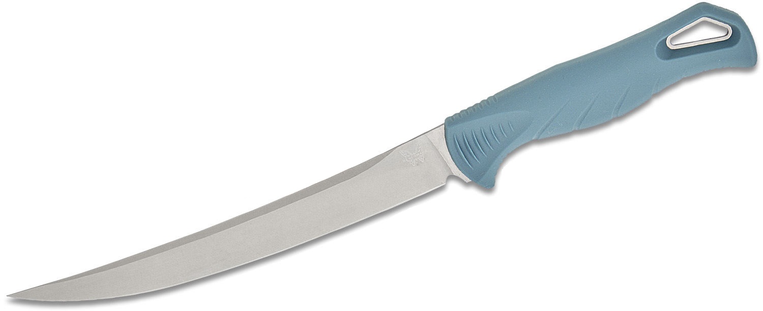 Benchmade Fishcrafter Fixed Blade Trailing Point Knife 7", Depth Blue - 18010 - Benchmade