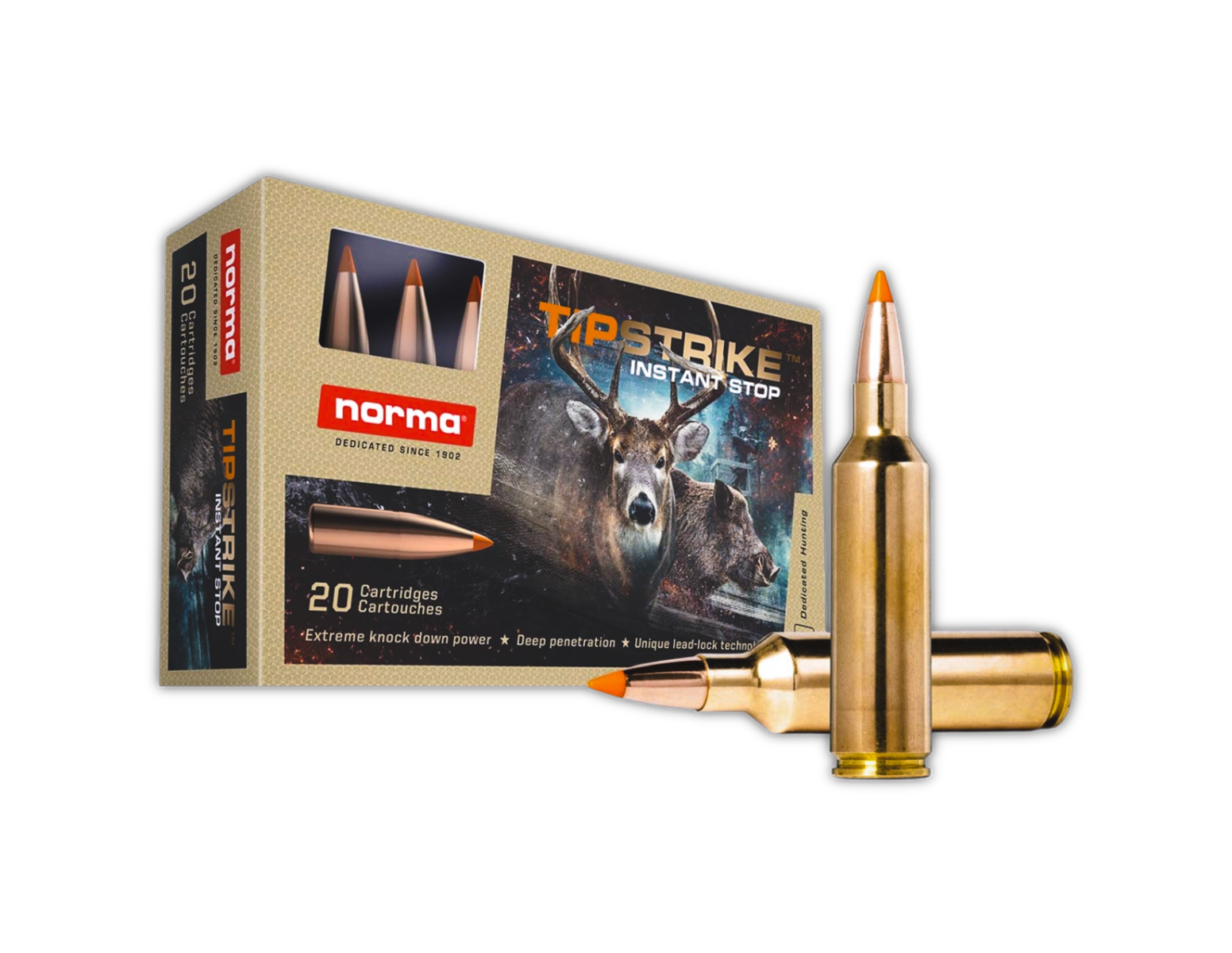 Norma Tipstrike .270 WSM 140 gr BTPT Rifle Ammo, 20Rds