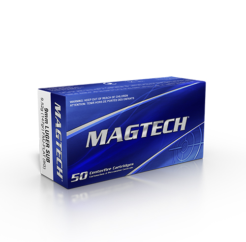 Magtech Sport Shooting 9mm 147 gr FMJ 50rds Subsonic Handgun Ammo for Quiet and Accurate Shooting - 9G - Magtech