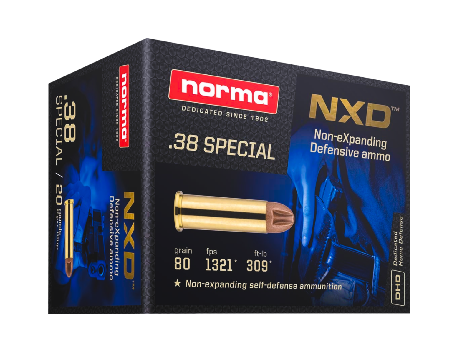 Norma NXD .38 Special 80 gr Injection Molded Copper Ammo, 20rds - 611240020