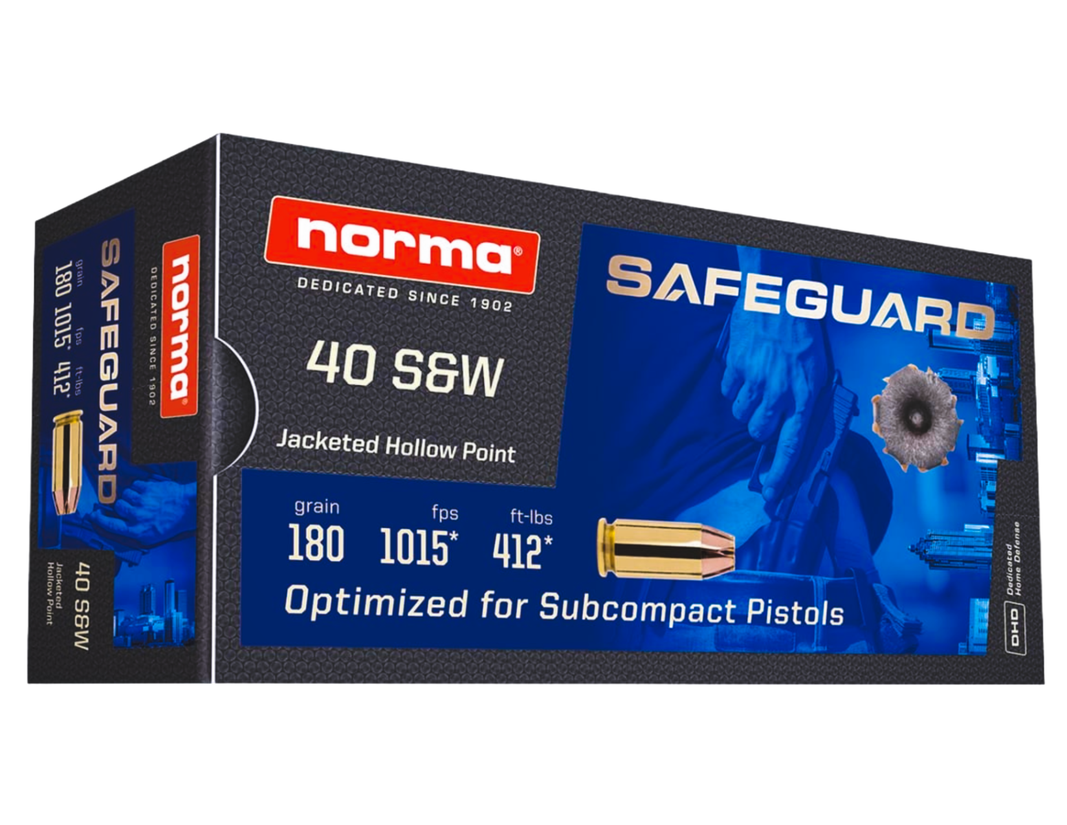 Norma Safeguard .40 S&W 180 gr JHP Ammo, 50rds - 801407727 - Norma