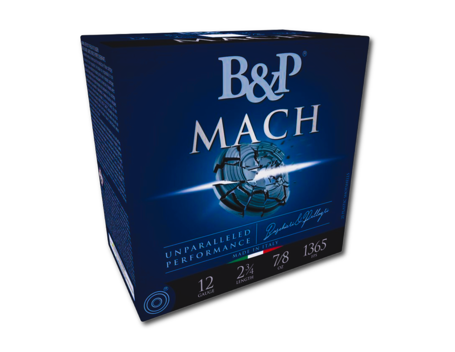 B&P Mach 12 Gauge 2-3/4" #8 7/8 oz 25rds Shotshells, 25Rds