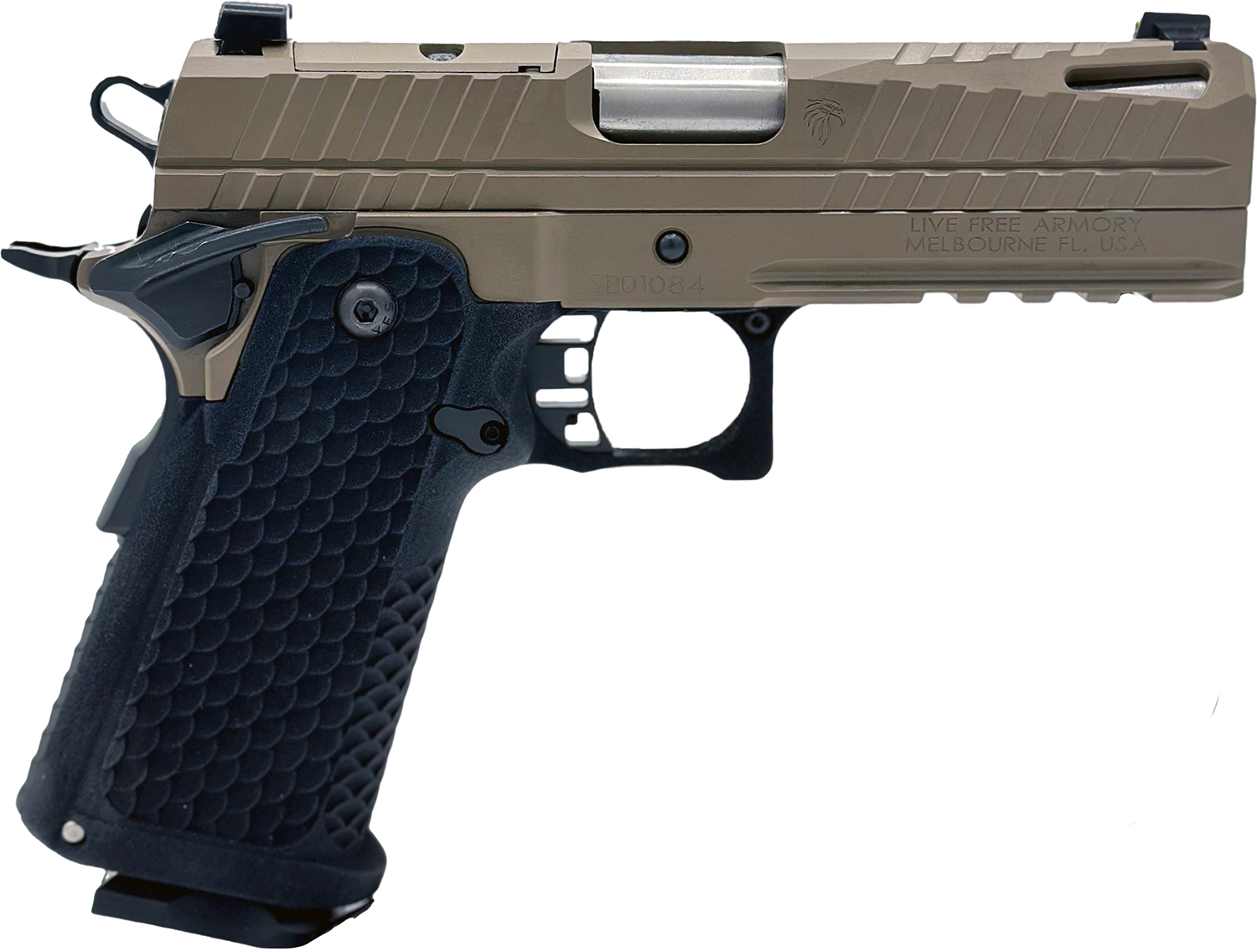 Live Free Armory Apollo 11 Compact 9mm 4.15" Pistol 17rds, Elite Flat Dark Earth - Live Free Armory