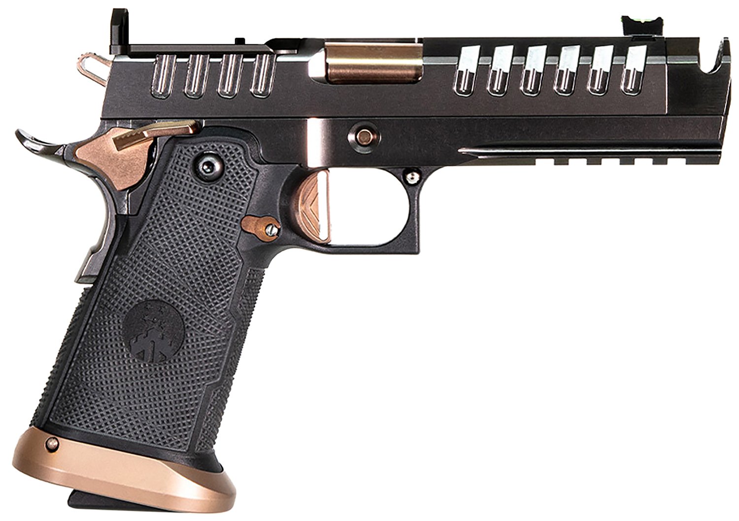 Watchtower Apache Double Stack 1911 9mm 4.60" 17/20rds Pistol, Graphite - Double Stack 1911 with Graphite Finish - APACHE9MM46CPR - Watchtower