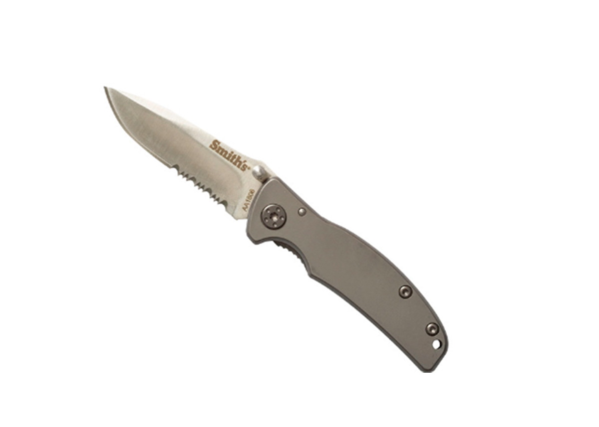 Smiths Products Titania I Drop Point Folding Knife, Gray - Smith Enterprise