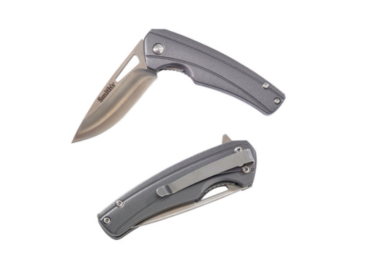 Smiths Products Istana 2.75" Drop Point Folding Knife, Gray - Smith Enterprise