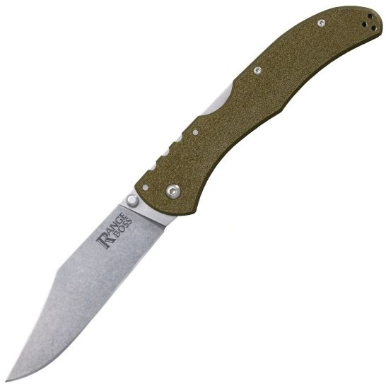 Cold Steel Range Boss Folding Knife Clip Point OD Green - Durable, Lightweight and Reliable Handle - CS-20KR7 - Cold Steel