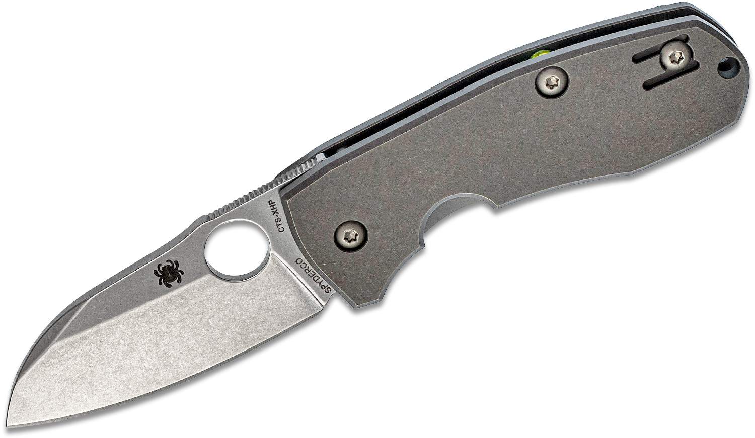 Spyderco Techno 2 Folding Sheepsfoot Knife, Gray - C158TIP2 - Spyderco