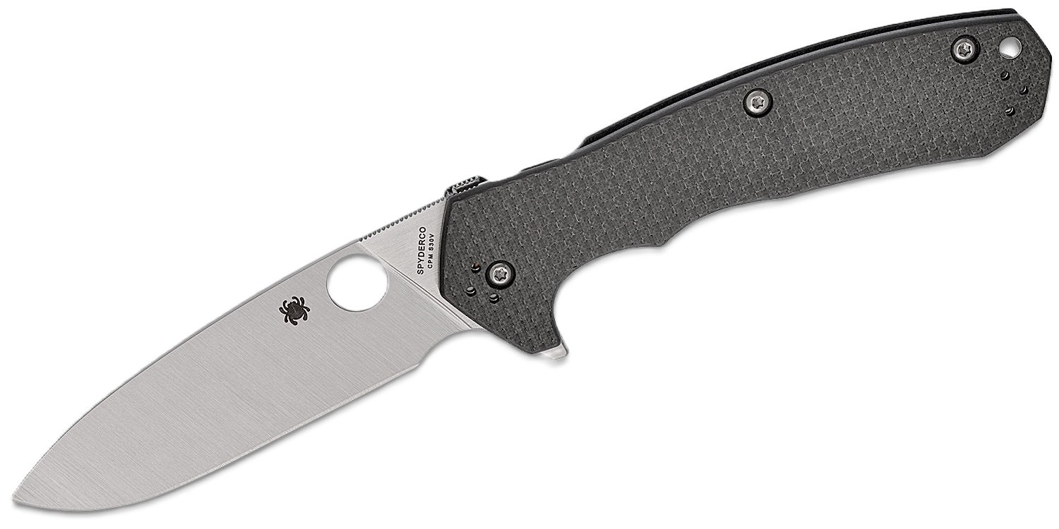 Spyderco Amalgam Folding Drop Point Knife, Black - C234CFP - Spyderco