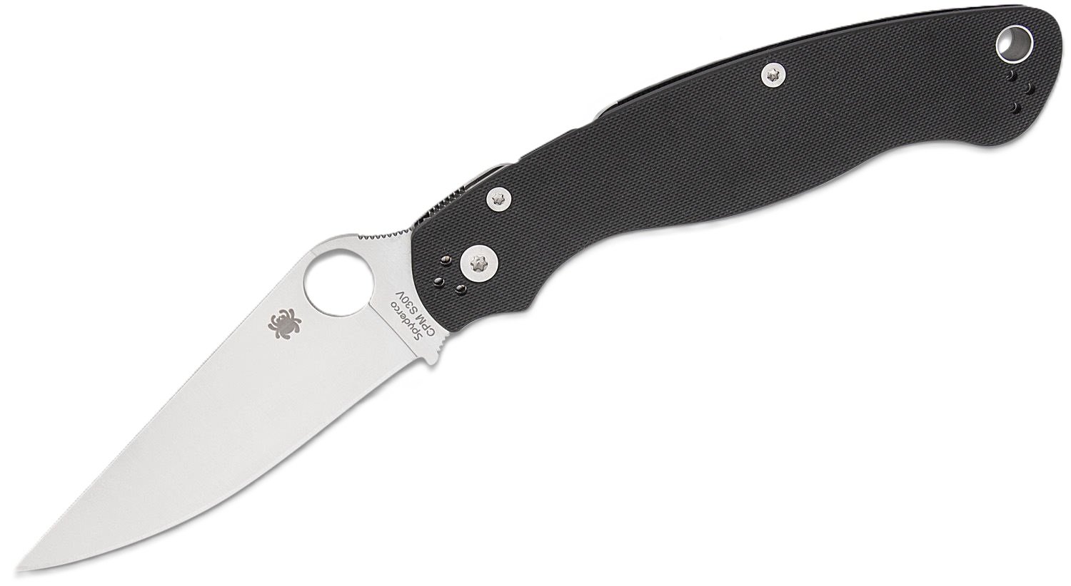 Spyderco Military 2 Folding Clip Point Knife, Black - C36GP2 - Spyderco