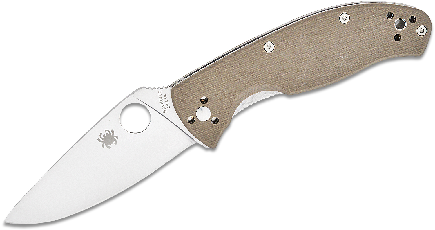 Spyderco Tenacious Folding Drop Point Knife, Brown - C122GBNM4P - Spyderco