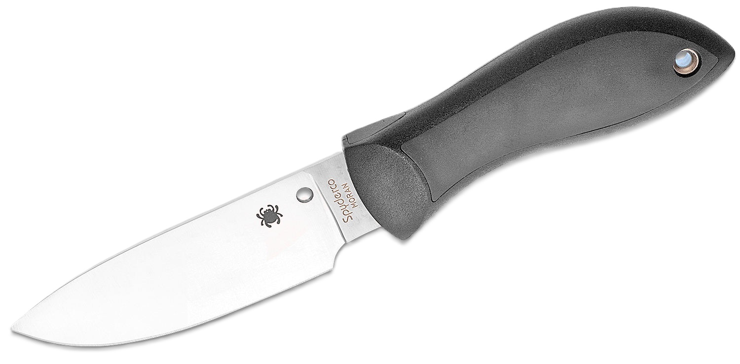 Spyderco Moran Fixed Blade Drop Point Knife, Black - FB02P - Spyderco