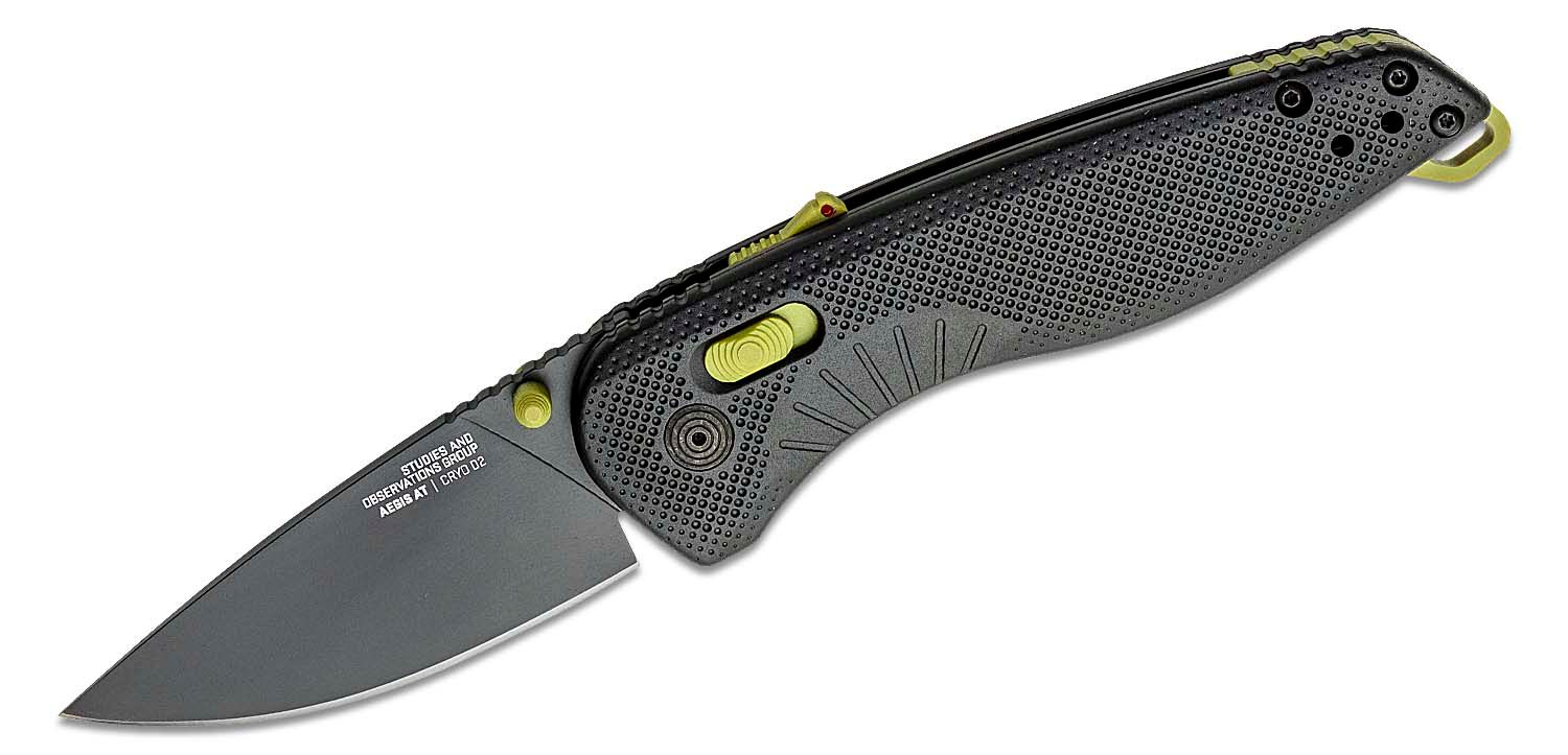 SOG Knives Aegis AT Folding Knife Drop Point Black - for Tactical Applications - SOG-11-41-11-41 - Sog Knives