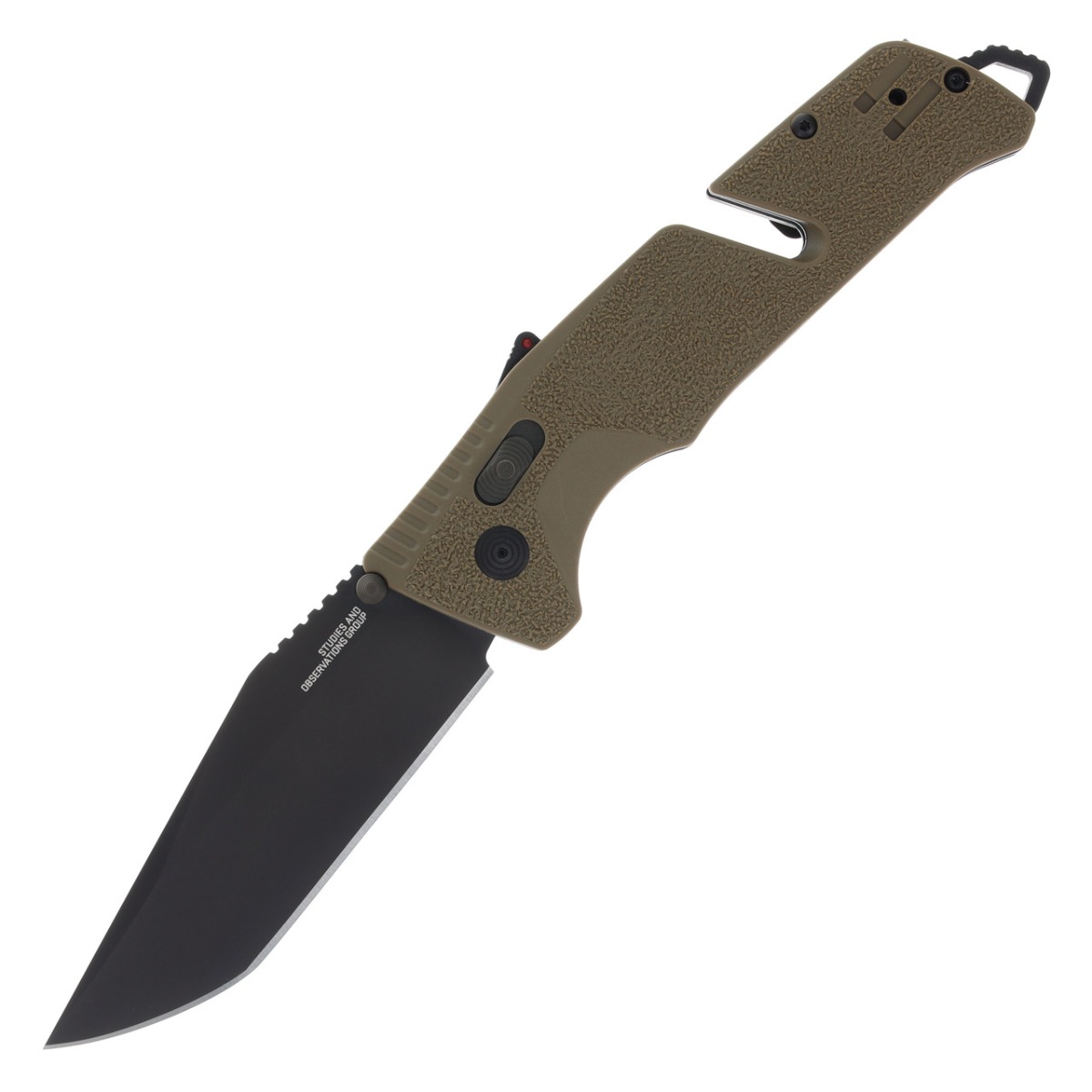 SOG Knives Trident AT Folding Knife Tanto Flat Dark Earth - for Heavy Duty Use - SOG-11-12-12-41 - Sog Knives