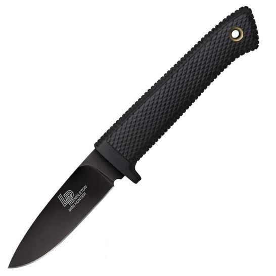 Cold Steel Pendleton Mini Hunter Fixed Knife Drop Point Black - Compact Fixed Blade Knife, Ideal for Hunting - CS-36LPMFZ - Cold Steel