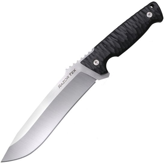 Cold Steel Razor Tek EDC Fixed Knife Recurve, Black - Precision Recurve Blade, Full Tang Construction, Versatile EDC Knife - CS-FX-65RZR - Cold Steel