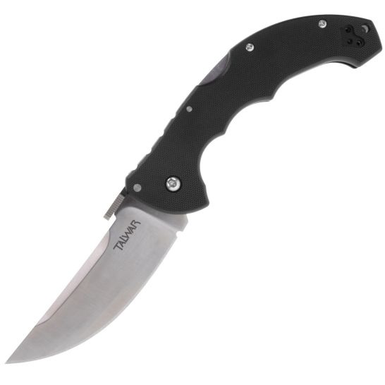 Cold Steel Talwar Folding Knife Straight Back, Black - Secure Lock, Designed for Tactical and Combat Use - CS-21TTL - Cold Steel
