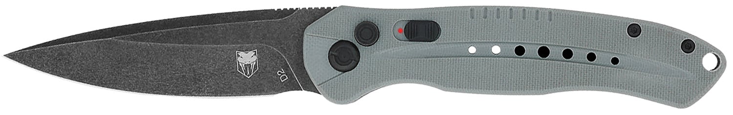 CobraTec Diablo Auto Folding Drop Point Knife, Gray - GRYDIABLOAUTO - CobraTec Knives