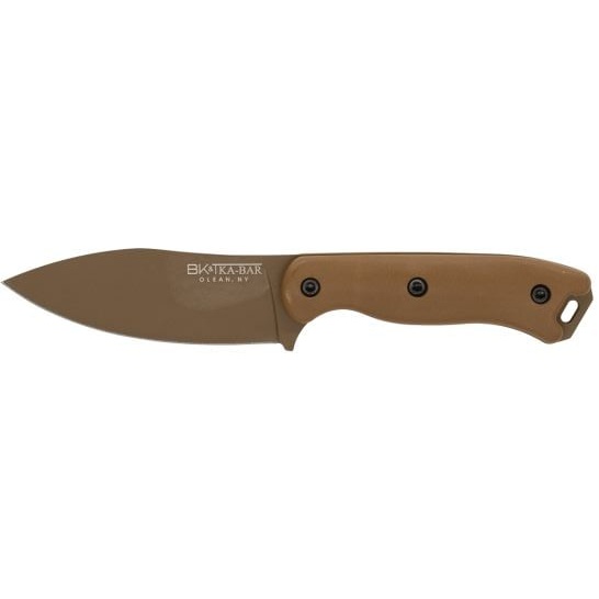 KA-BAR Knives Becker Nessmuk Fixed Knife Drop Point, Brown - BK19 - Ka-Bar