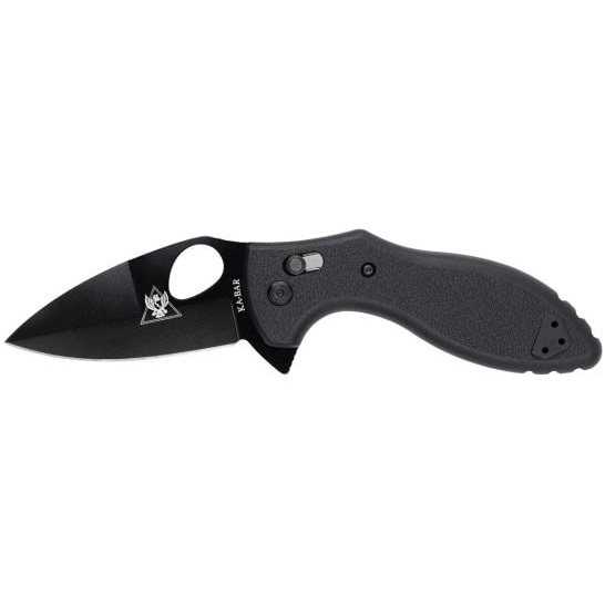 KA-BAR Knives TDI Flipper Folding Knife Spear Point, Black - 2490 - Ka-Bar