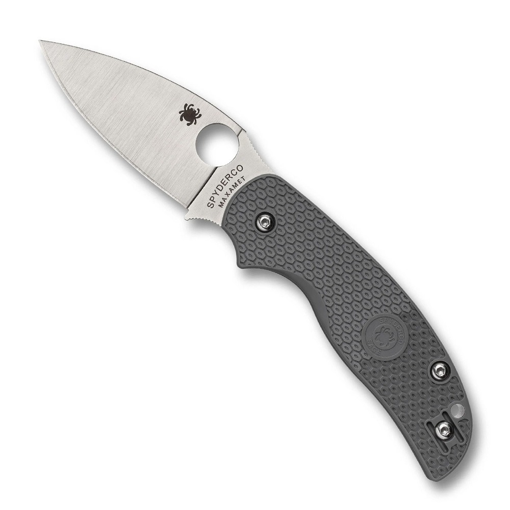 Spyderco Sage 5 Lightweight Maxamet Folding Drop Point Knife, Gray - C123PGY
