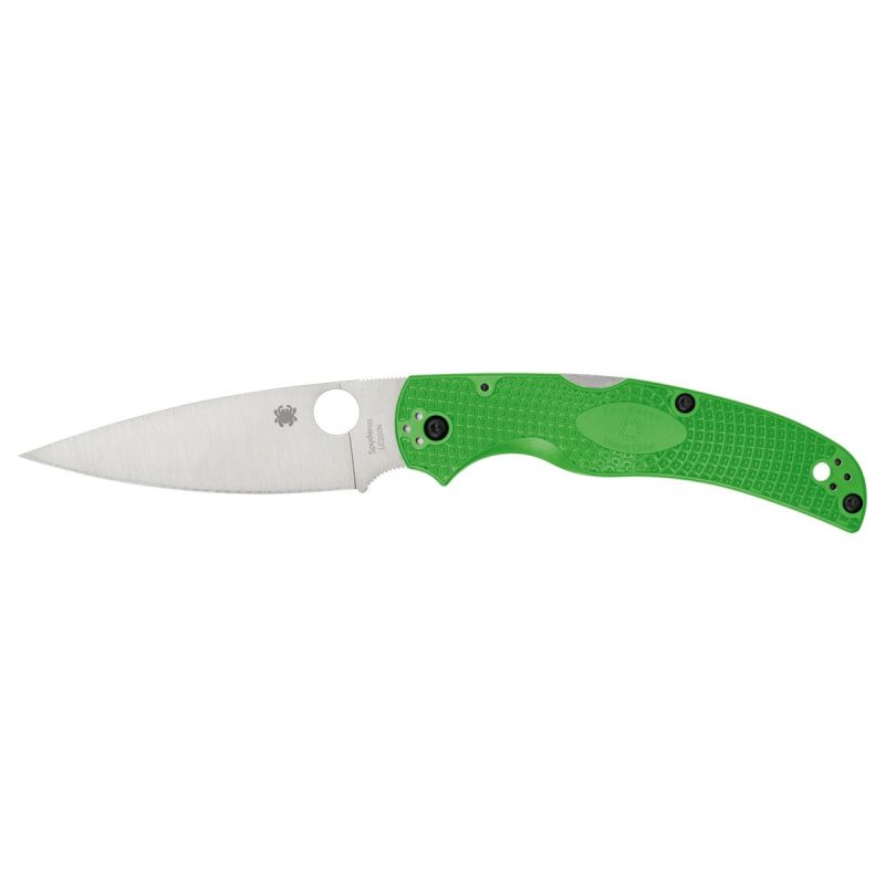 Spyderco Native Chief Lightweight Folding Knife Drop Point Plain Edge, Green - C244PGR - Spyderco