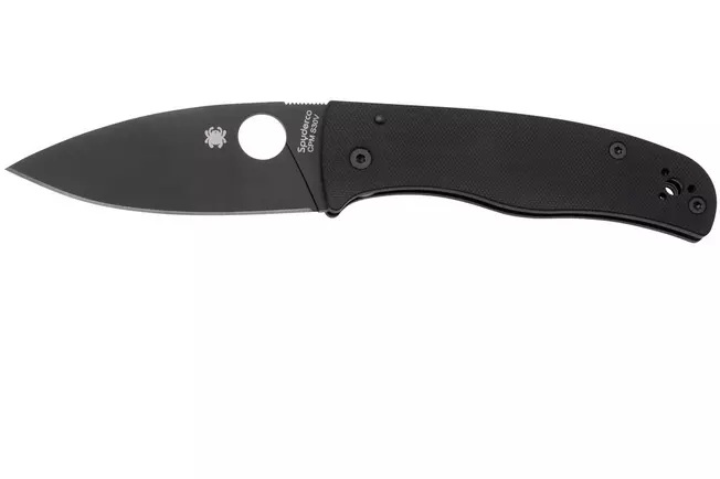 Spyderco Bodacious Folding Knife Spear Point Plain Edge, Black - C263GPBK - Spyderco