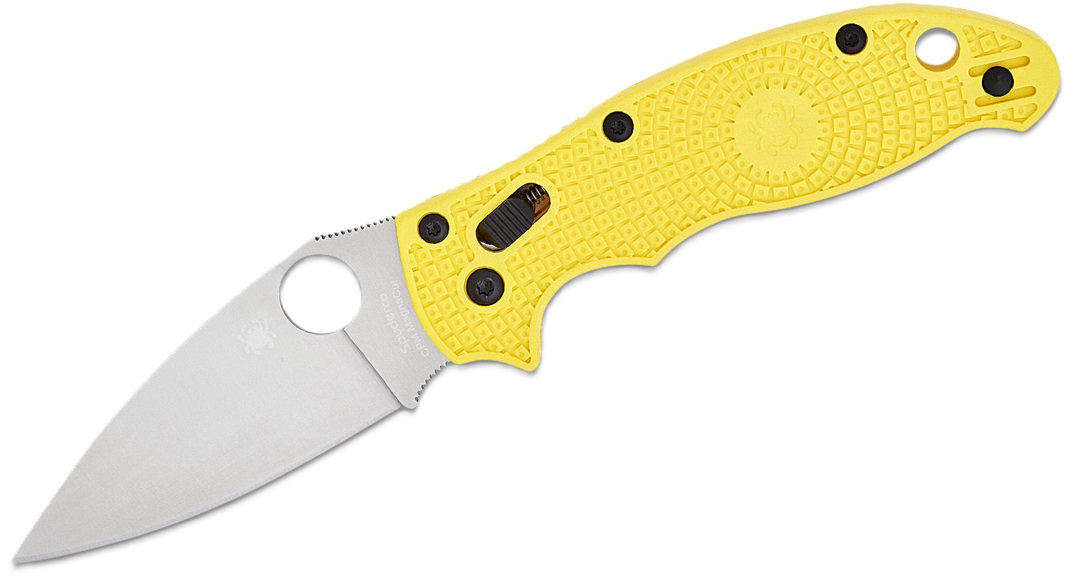 Spyderco Manix 2 Lightweight Salt Folding Drop Point Knife, Yellow - C101PYL2 - Spyderco