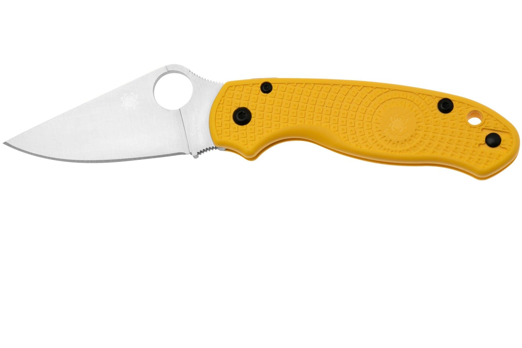 Spyderco Para 3 Lightweight Salt Folding Knife Clip Point, Yellow - C223PYL - Spyderco