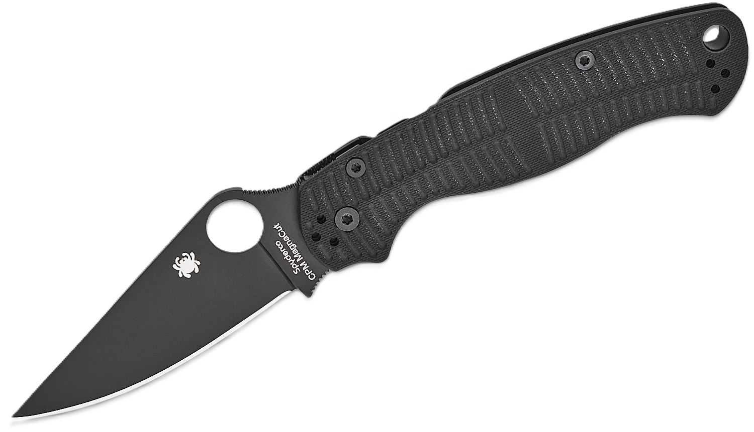 Spyderco Para Military 2 Salt Folding Clip Point Knife, Black - C81GMCBKP2 - Spyderco