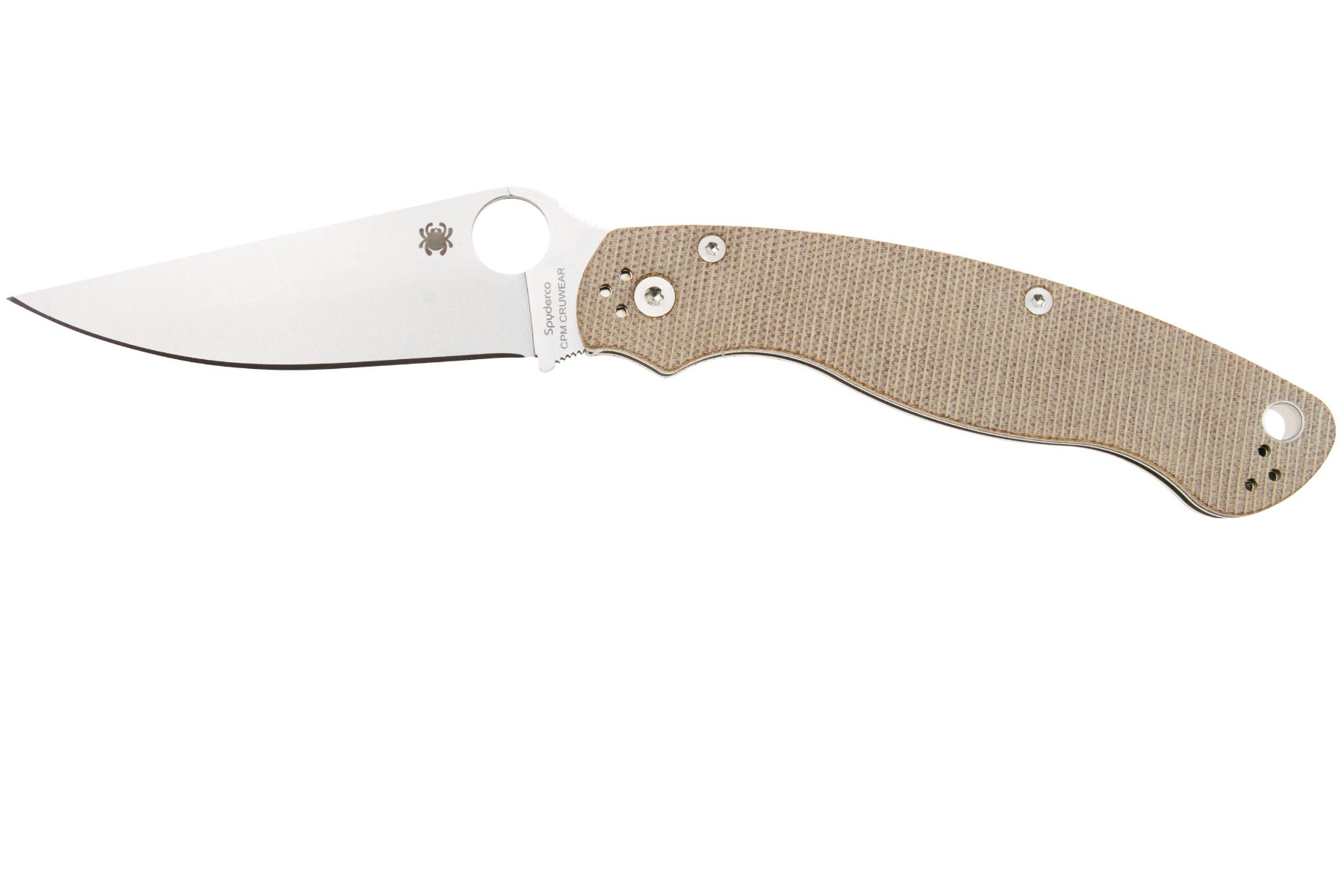 Spyderco Military 2 Folding Knife Clip Point, Brown - C36MPCW2 - Spyderco