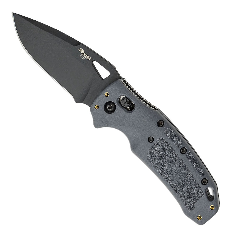 Hogue Sig K320 Tactical Folding Knife Drop Point Gray - Durable, Lightweight and Reliable Handle - 36372