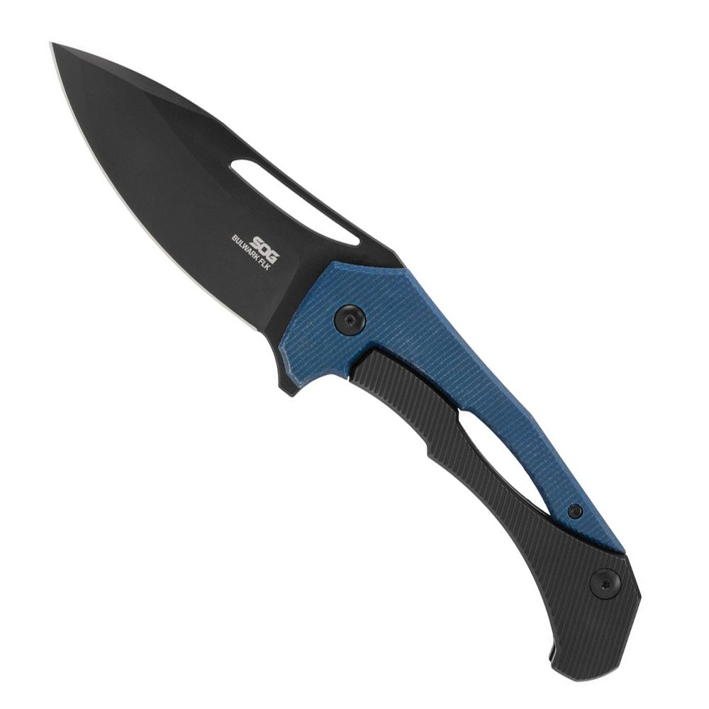 SOG Knives Bulwark FL Folding Knife Drop Point Blue - High-Quality EDC, Precision Engineering, Comfortable Handle - SOG-14-24-01-57