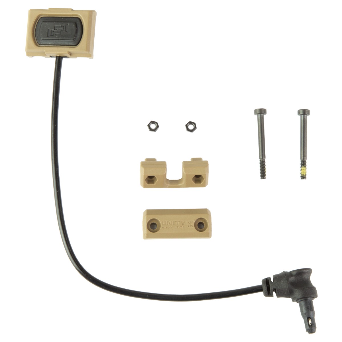 Unity Tactical ModButton Lite Remote Switch - Single Lead 1.30" Polymer for Enhanced Functionality - MBL-FDE-CL-7 - Unity Tactical