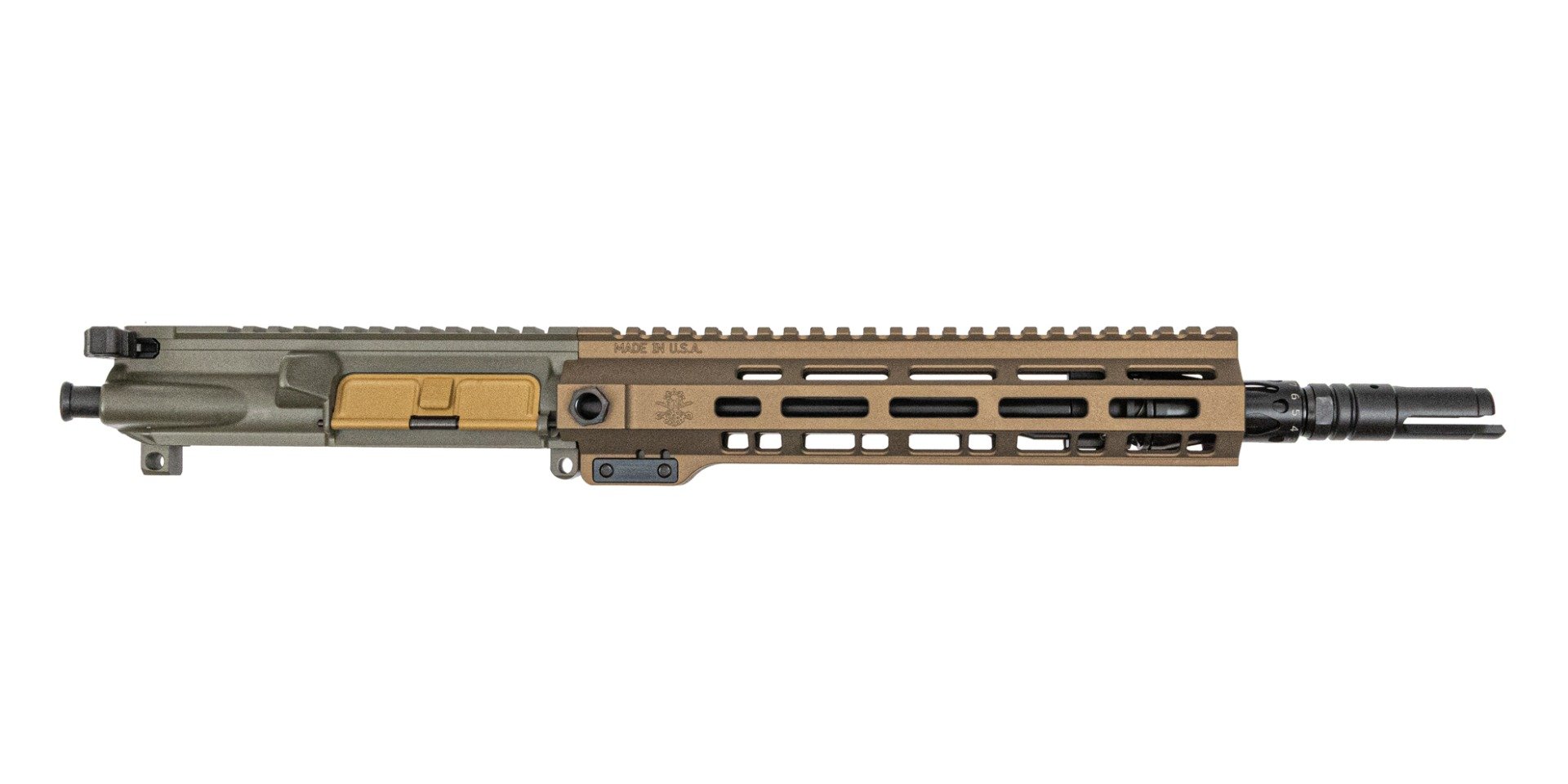 PSA "Sabre" Forged 11.5" Nitride 5.56 Upper W/Rifle Speed Gas Block, Moss Green and Burnt Bronze Rail - Palmetto State Armory