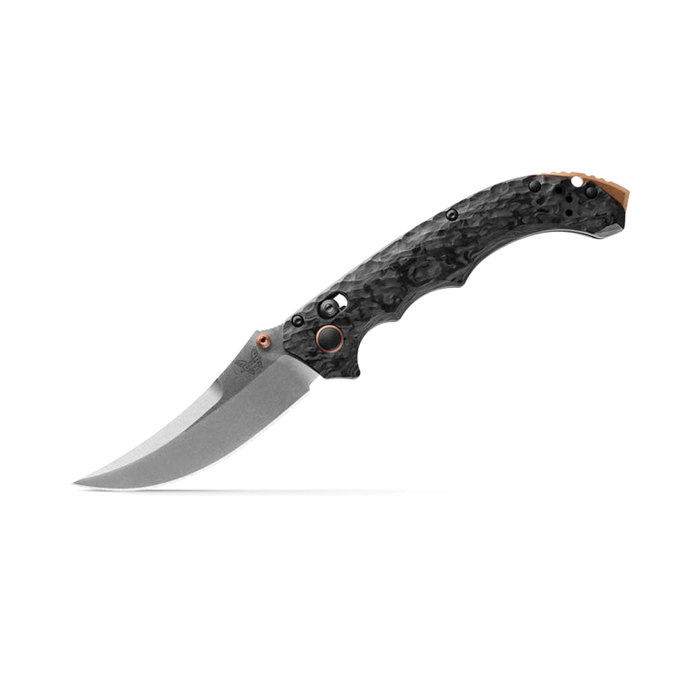 Benchmade Mini Bedlam Folding Scimitar Knife, Marbled - 865-02 - Benchmade