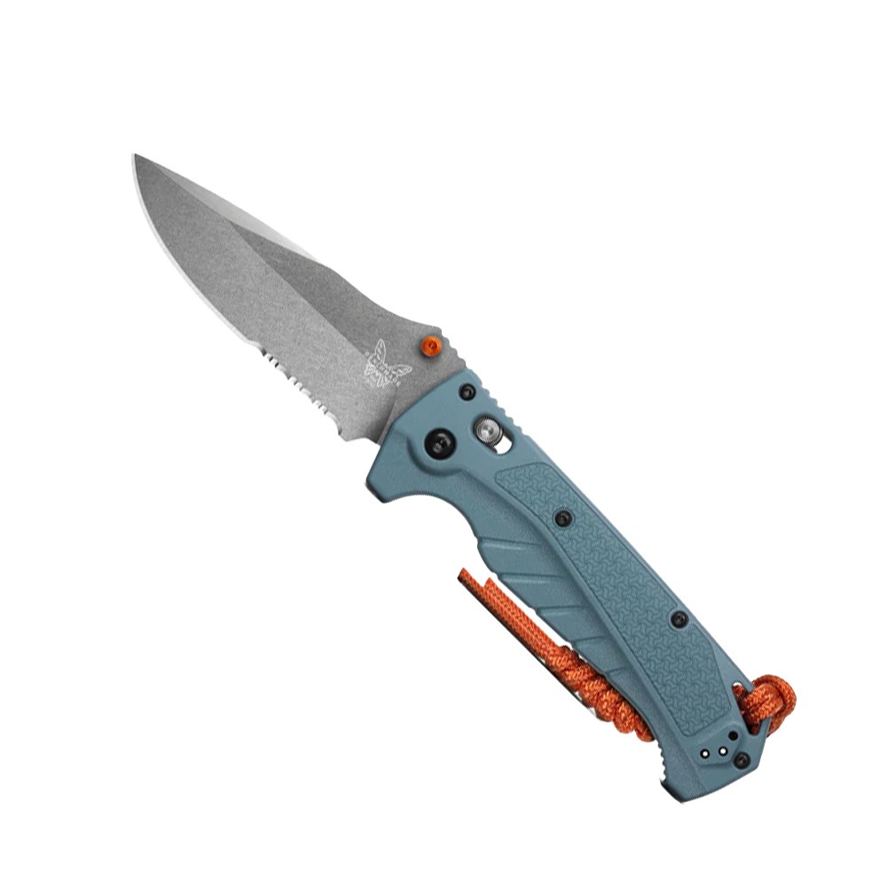 Benchmade Benchmade Adira Folding Drop Point Knife Serrated, Depth Blue - 18060S