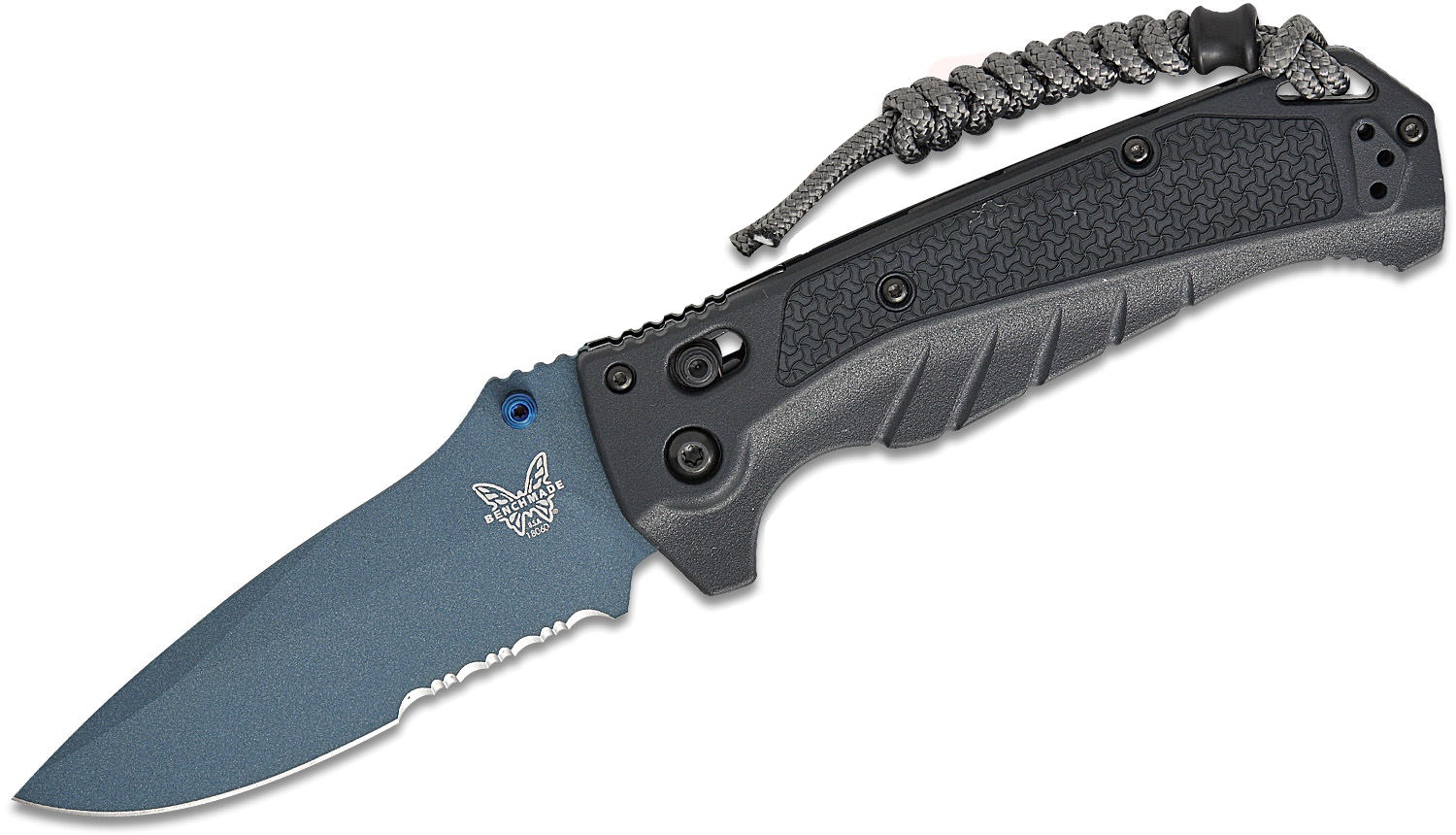 Benchmade Adira Folding Drop Point Knife Serrated, Tempest Gray - 18060SBT-01 - Benchmade