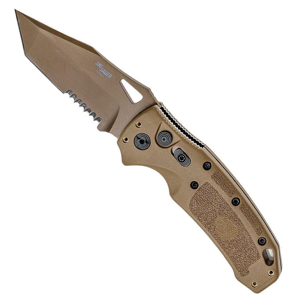 Hogue SIG K320A M17/M18 Auto/Folding Knife Tanto, Coyote Tan