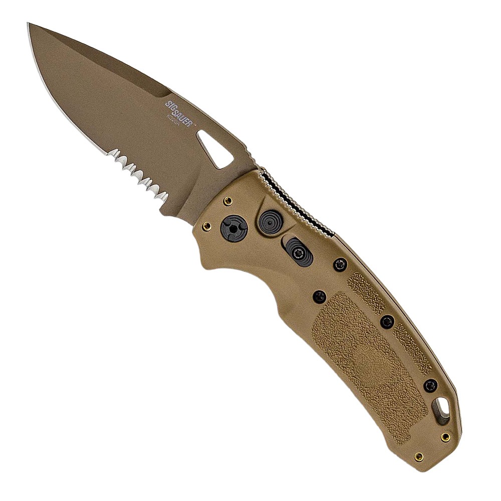 Hogue SIG K320A M17/M18 Auto/Folding Knife Drop Point, Coyote Tan