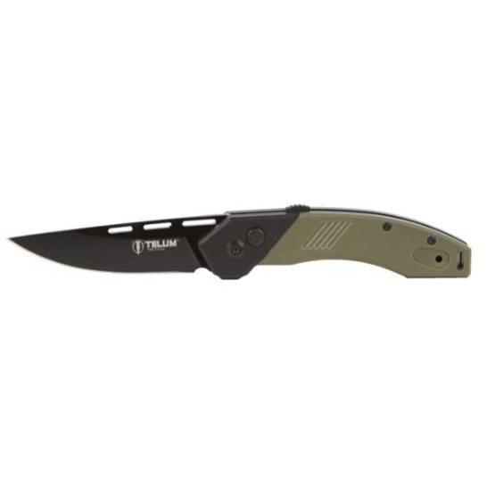 Telum Tactical Scorch Folding Knife Drop Point, OD Green - Telum Tactical